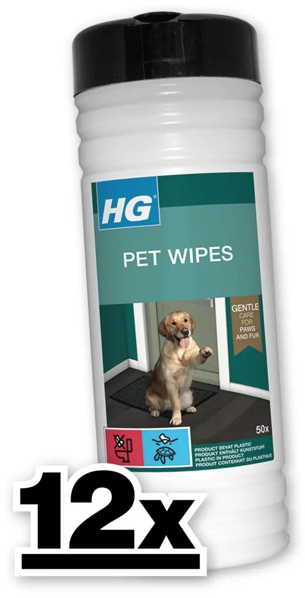 HG Pet Range Pet Wipes - 12 x 50 stuks - Voordeelverpakking