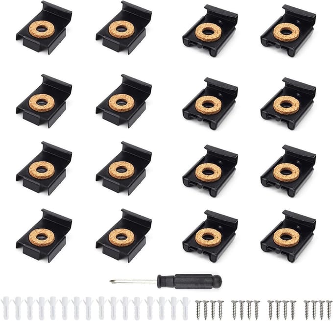 Spiegelhouders Sets - Frame Clips - Spiegels Bevestigen - Veerbelast Ontwerp - 16 Stuks - Zwart