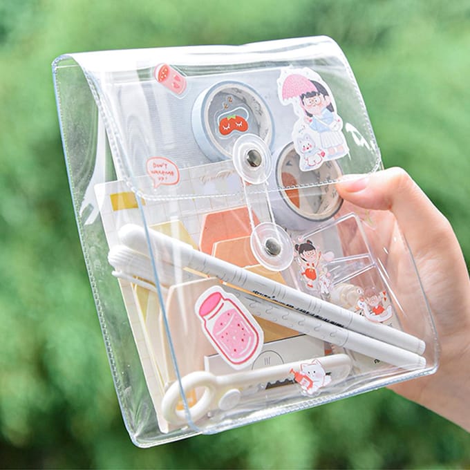 Draagbare Transparante Map Documenttas Pouch Plastic Envelop Rekening Factuur Opbergorganizer met transparant