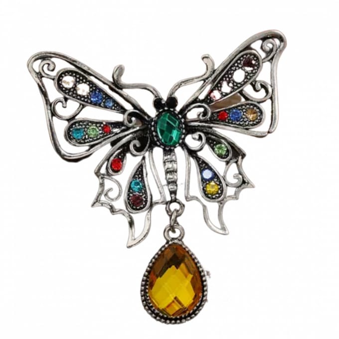 Broche-vlinder-kleurrijk-strass- Charme Bijoux