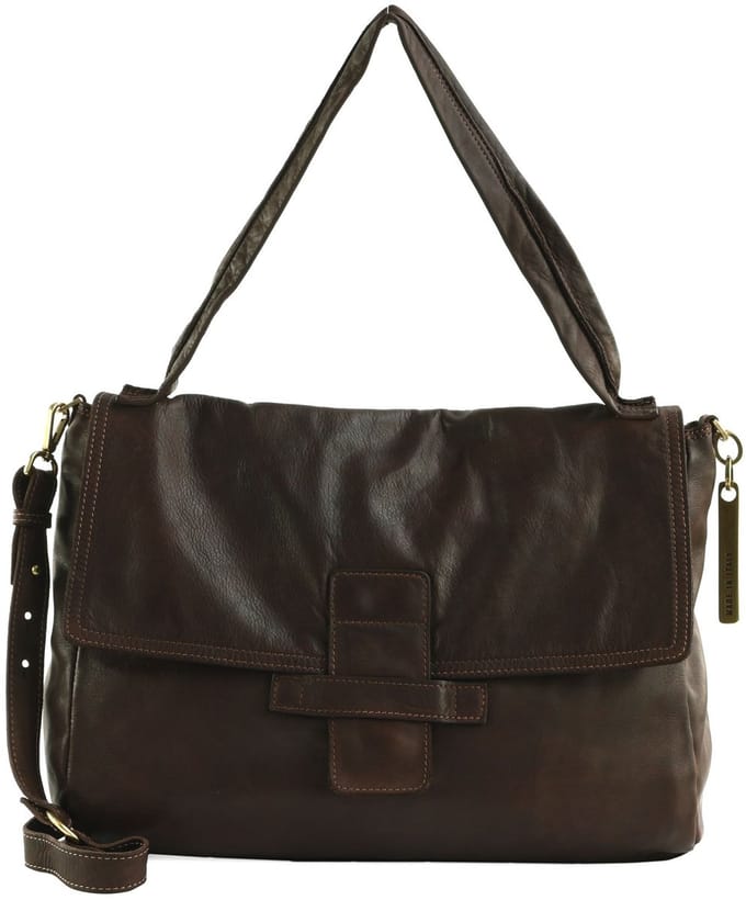 CATERINA LUCCHI Leren schoudertas Maria Shoulder Bag Moro donkerbruin