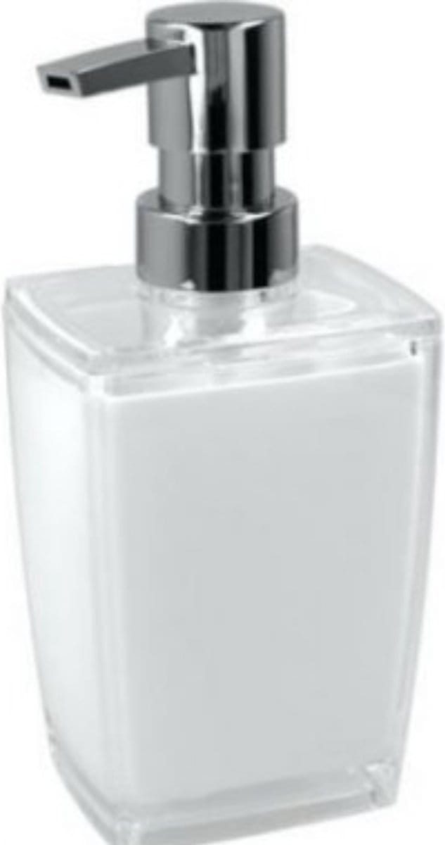 Zeepdispenser acryl - chroom 8x6.5x17cm