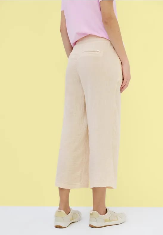 3/4 wide leg mousseline broek