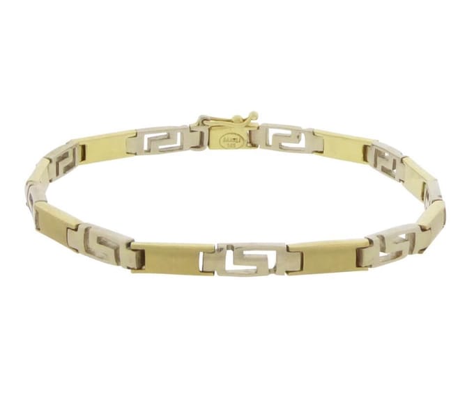 Gouden bicolor schakelarmband