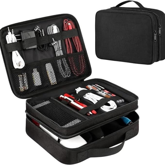 MMP® Kabel Organiser Tas - Organizer Tas - Zwart - 27cm x 20cm x 9cm