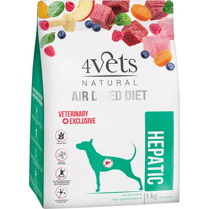 1kg 4vets Natural Canine Hepatic Hondenvoer Droog
