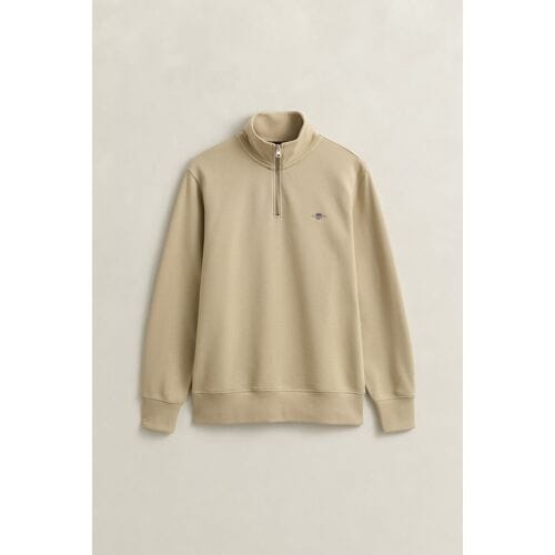 Gant Trui Shield Half-Zip Sweat Oat Beige / male