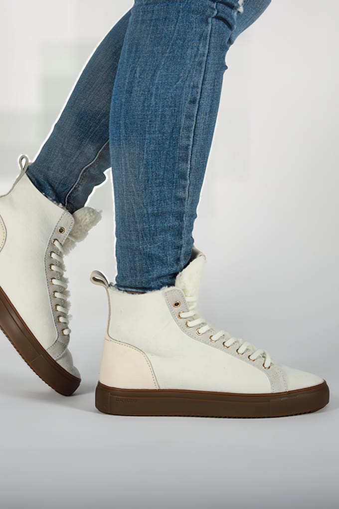 Blackstone - Akna - Yl55 Off White - Sneaker (high) Size: 38 | Sneakers Outlet | Dames | Wit