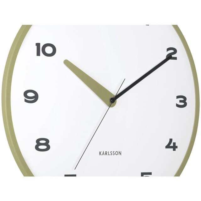 Karlsson wandklok brisk dome army green- Ø40cm