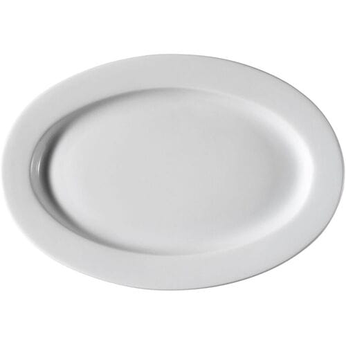 GGM Gastro (24 Stück) PERA Weiß - Teller/Dönerteller - oval - Länge: 350mm - Weiß Wit