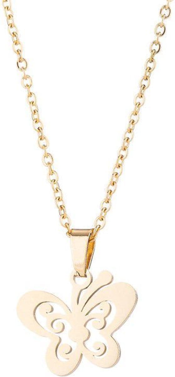 24/7 Jewelry Collection Vlinder Ketting - Goudkleurig
