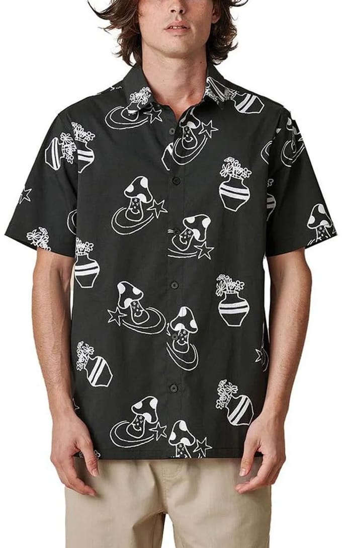 Globe Underground Holiday Korte Mouwen Shirt Zwart XL Man