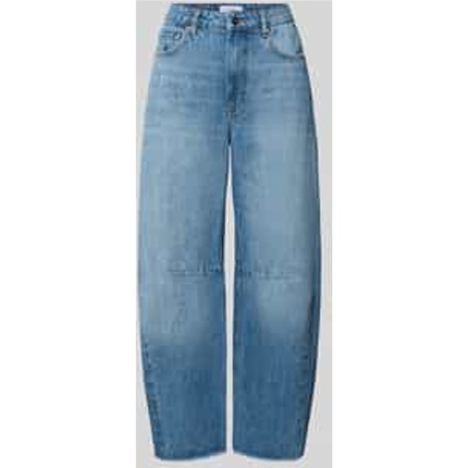 Barrel fit jeans met franjes