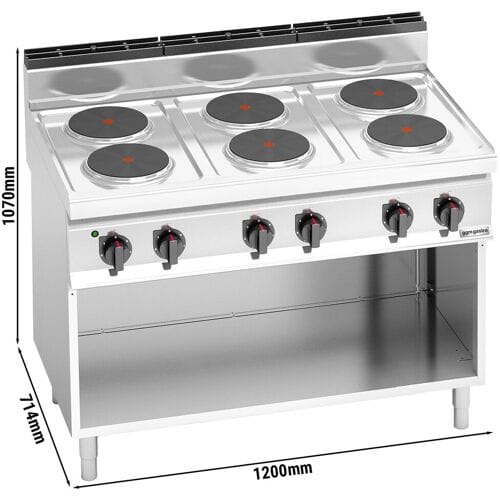 GGM Gastro Elektroherd - 15,6 kW - 6 Platten Rund Zilver
