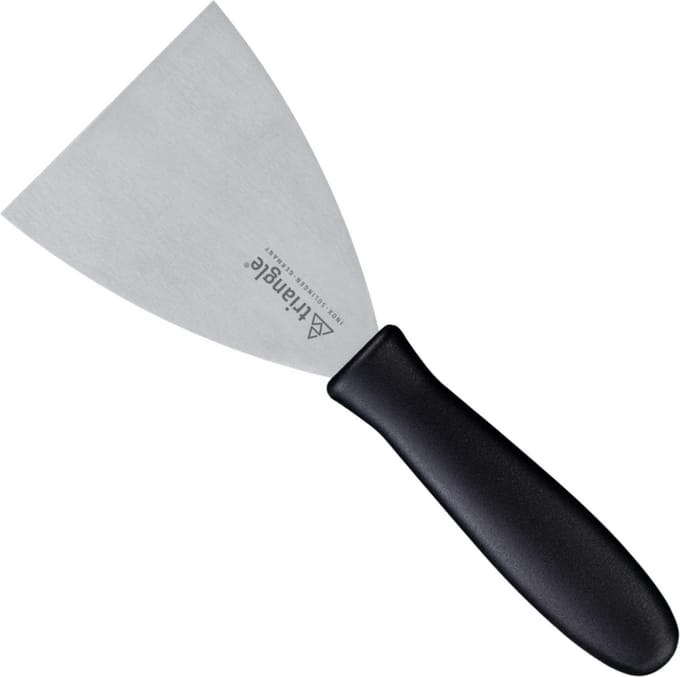 Triangle Veelzijdige bakspatel – RVS lemmet 8 cm – Ergonomisch handvat – Zwart