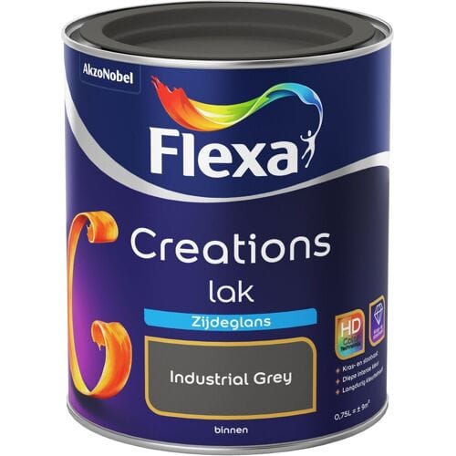 Flexa - Creations Lak Zijdeglans - Industrial Grey - 750 Ml