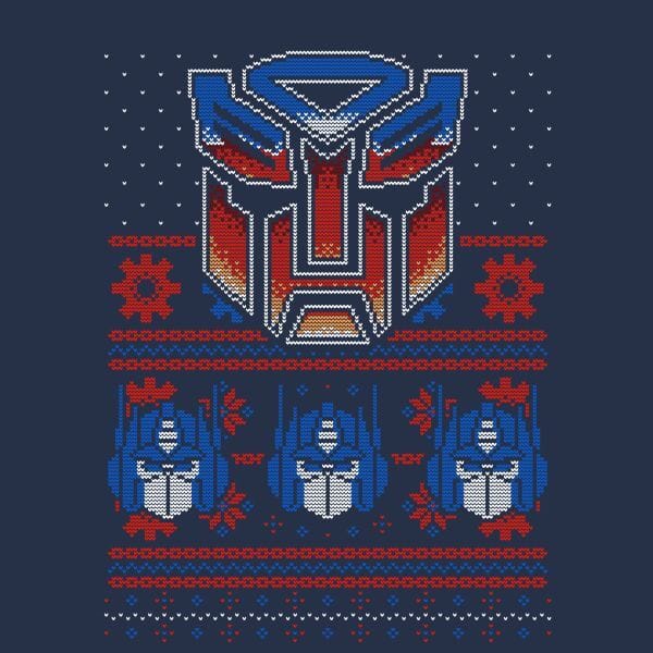 Autobots Classic Ugly Knit Women's Christmas T-Shirt - Navy - M