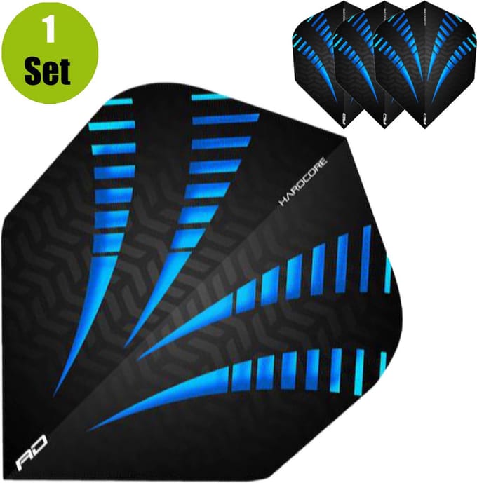 RedDragon Hardcore Radical Dartflights - Zwart-Blauw