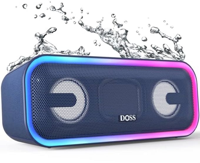 Krachtige Bluetooth-luidspreker met lichteffecten en extra bas, 15 uur batterijduur, draadloze stereo-koppeling
