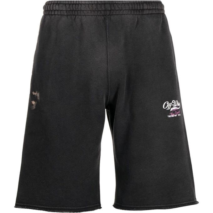 Off-white Wave Off Sweatshorts Zwart