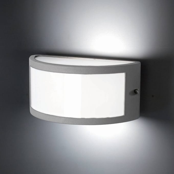FARO BARCELONA Buitenwandlamp Negus, grijs, aluminium, kunststof, E27
