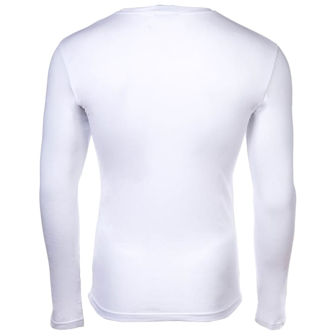 Long Sleeve Crew Neck TShirt AX Logo - White T-Shirts
