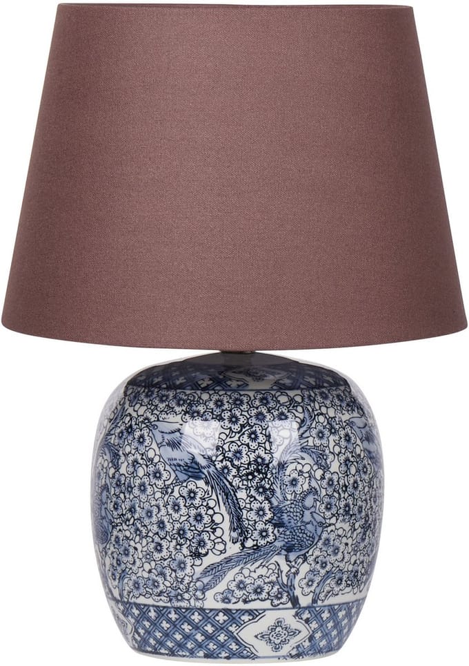 NEIRA - Tafellamp - Wit/Blauw - Porselein