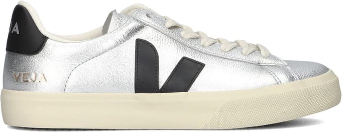Veja Campo Sneakers - Leer - Dames - Zilver - Maat 37