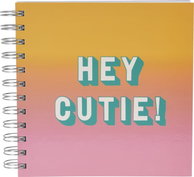 Notitieboek vierkant 16 cm hey cutie