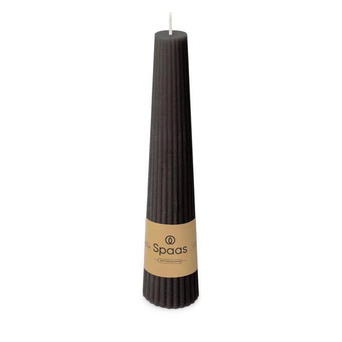 Spaas ribbed kaars obelisk 25 uur - Black