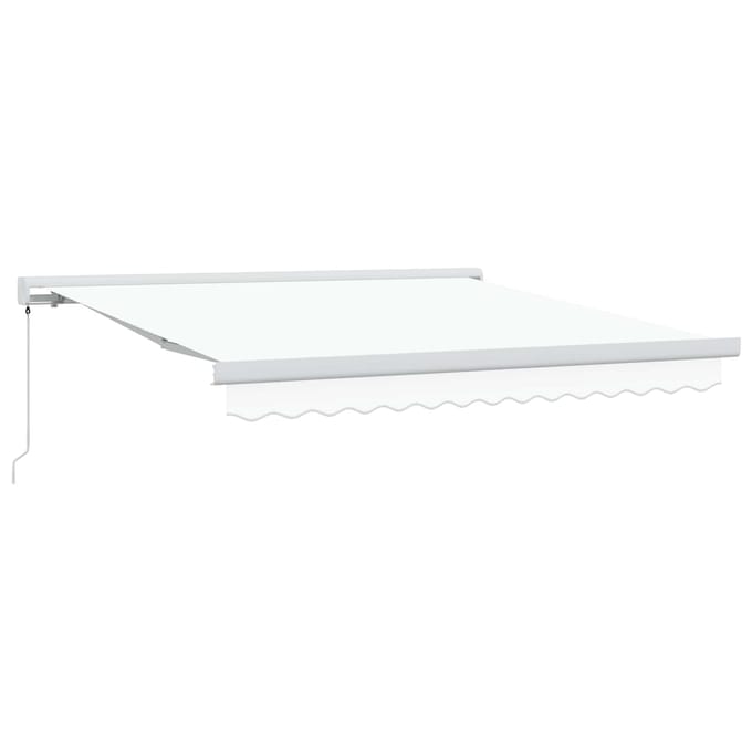 vidaXL - Uitschuifbare - luifel - Wit - 350 - x - 250 - cm - Canvas - en - Aluminium