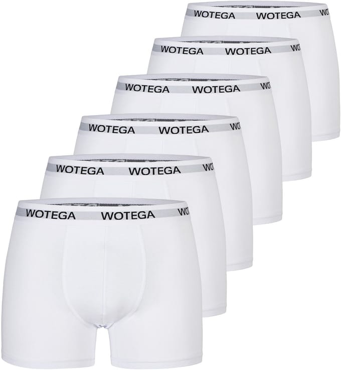 WOTEGA Heren Boxershort Joe – Katoen Stretch – Wit – Elastische tailleband – 6-pack