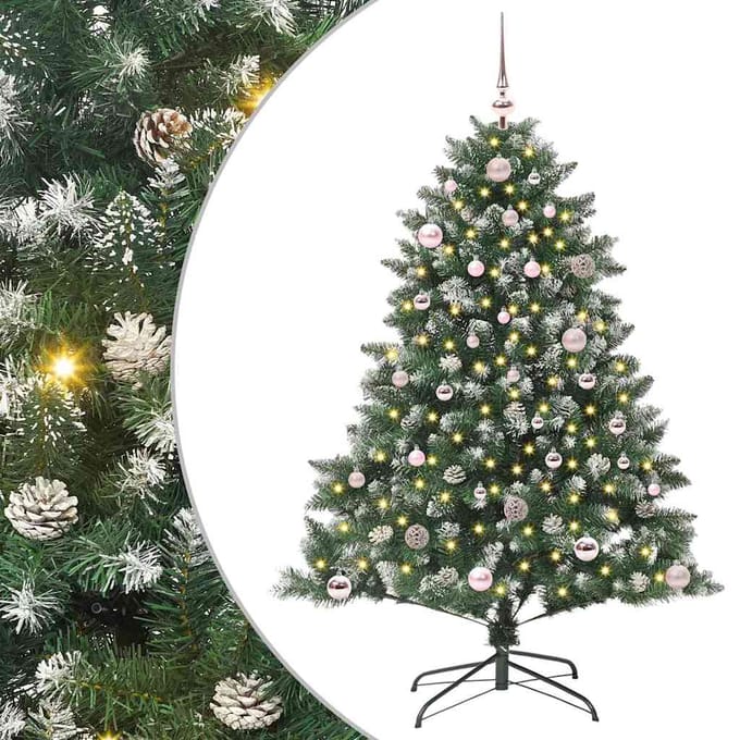 vidaXL - Kunstkerstboom - Groen - 150 - cm - PVC - en - Plastic - en - Staal