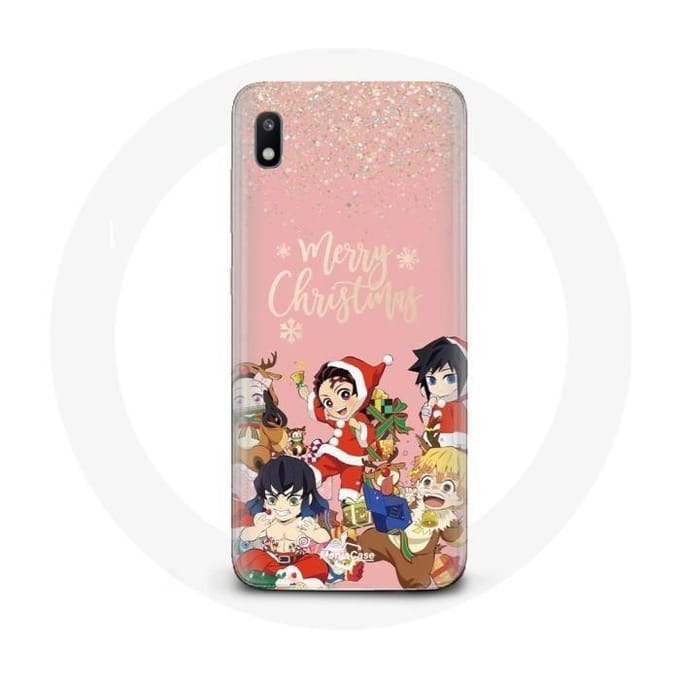 Coque pour Samsung Galaxy A10 Demon slayer merry christmas affiche Anime Manga