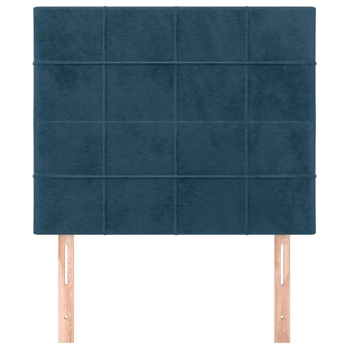 vidaXL - Hoofdbord - donkerblauw - 100x5x118/128 - cm - fluweel