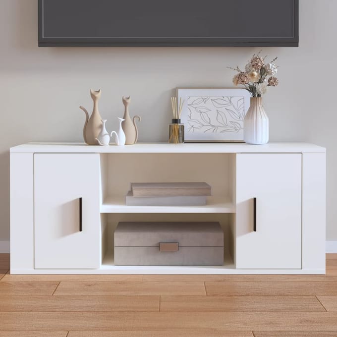 Vidaxl Meuble TV, Blanc, 100x35x40 cm, Matériau à base de bois