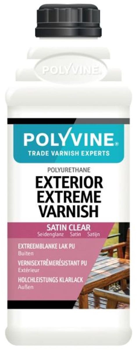 Polyvine Extreem Blanke Lak PU voor Buiten zijdeglans 1 Liter