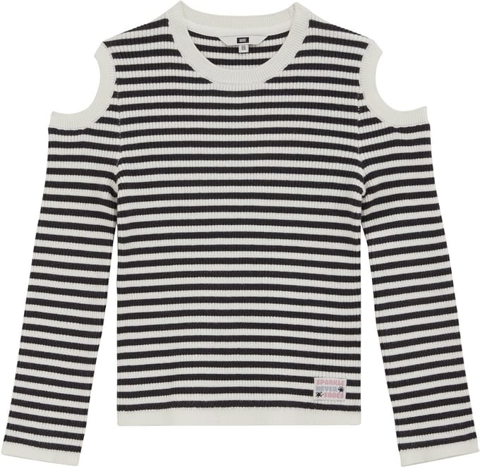 WE Fashion Meisjes gestreepte trui van ribstof