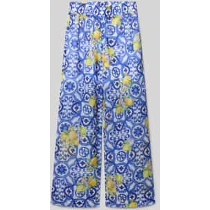wide fit stoffen broek met elastische band