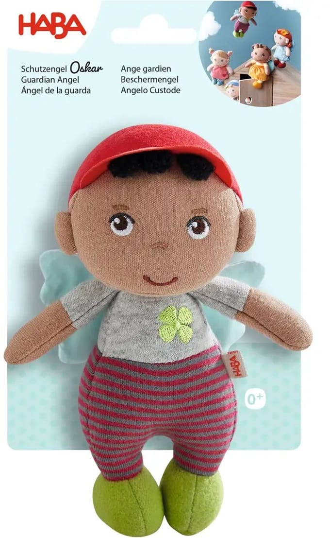 Haba knuffel Beschermengel Oskar 15 cm - zachte pop voor kinderen.