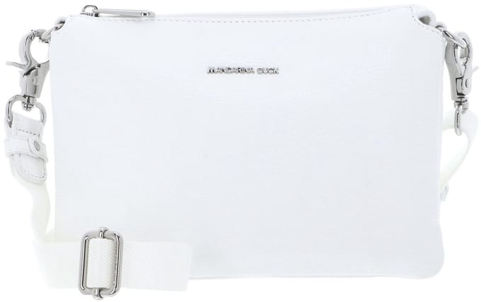 MANDARINA DUCK Leren schoudertas Mellow Leather Crossbody Bag Blanc wit
