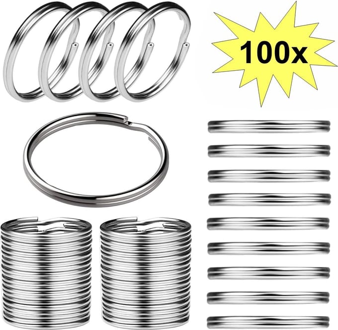 Fako Bijoux - Sleutelring - 25mm - Sleutelringen - RVS - Staal - Classic - Zilver - 100 Stuks