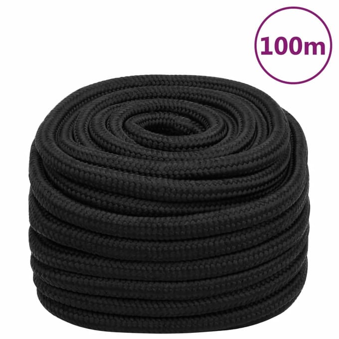 vidaXL - Boottouw - 20 - mm - 100 - m - polypropeen - zwart