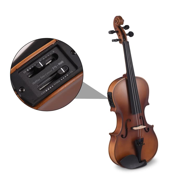 4/4 EQ Viool Full Size Set Massief Houten Viool voor Beginners Studenten Scholieren Schouder black