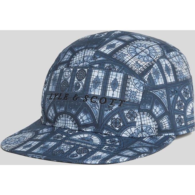 Lyle & Scott Baseballpet met glas-in-loodprint - Marineblauw