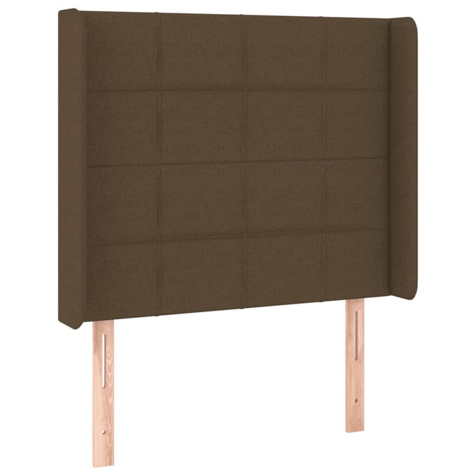 vidaXL - Hoofdbord - LED - 93x16x118/128 - cm - stof - donkerbruin