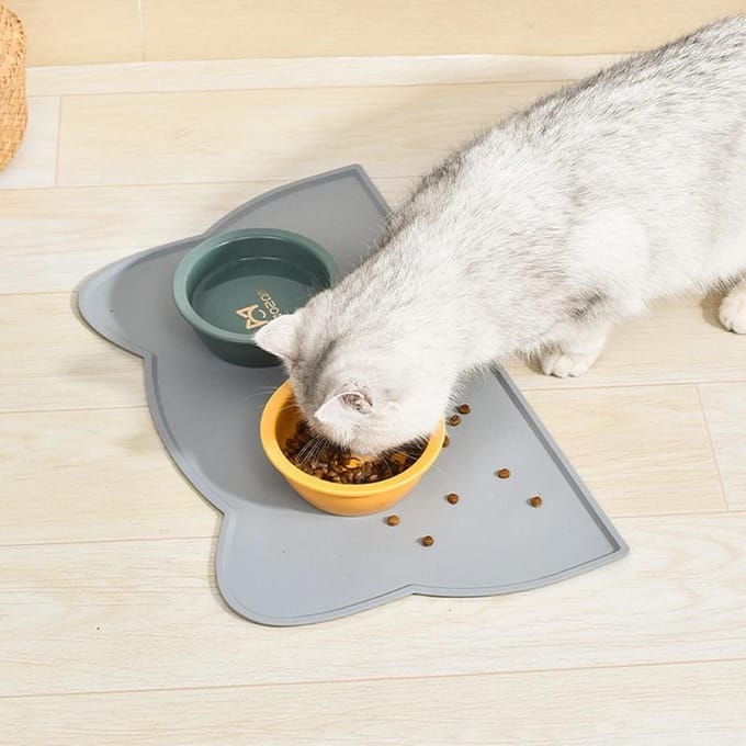 Set de table imperméable et antidérapant pour animaux de compagnie, facile à nettoyer, pour chiens et chats rose