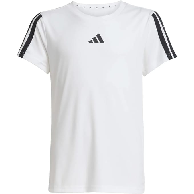 Adidas Training Essentials 3 Stripes T-shirt Met Korte Mouwen Wit 5-6 Years Meisje