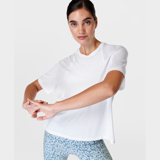 Sweaty Betty Soft Flow Studio T-Shirt WIT - Maat M