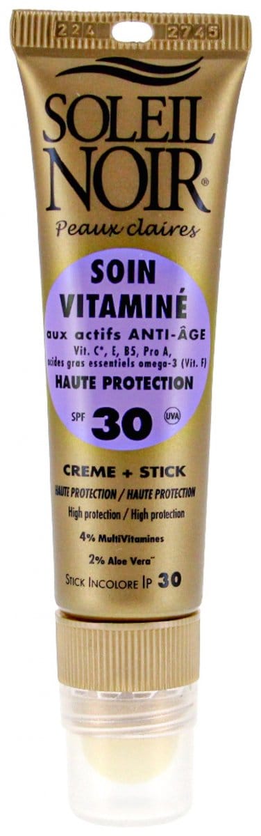 Soleil Noir Soin Vitaminé Crème SPF30 20 ml + Stick SPF30 2 g